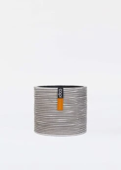 Vase Cylinder Rib 17X15 Ivory