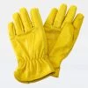 Ladies Lux Leather Gloves K&S Medium Yellow