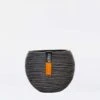 Vase Ball Rib 18X15 Black