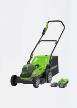 Greenworks 48V 35cm Lawnmower With Batteries & Twin Charger