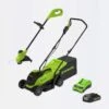 Greenworks 24v 33cm Cordless Lawnmower With Line Trimmer