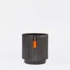 Vase Cylinder Groove 23X25 Black