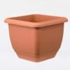 Self Watering Balcony Sq Planter 40cm Terracotta