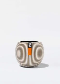 Vase Ball Groove 18X15 Ivory