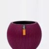 Vase Ball Groove Purple 18cm