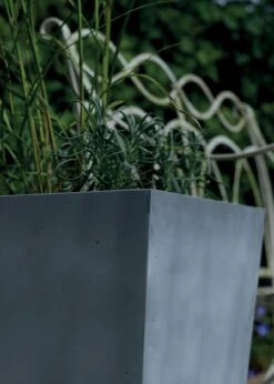 Beton Tall Square Planter 40cm Dark Grey