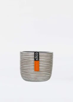 Planter Ball Rib 17x15cm Ivory