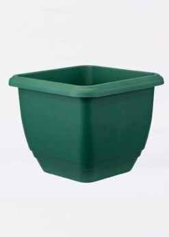 Self Watering Balcony Sq Planter 40cm Green