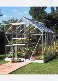 Halls 6x8 Aluminium Greenhouse With Horticultural Glass Incl Base