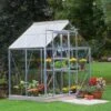 Halls 6x4 Aluminium Greenhouse With Horticultural Glass Incl Base