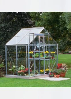 Halls 6x4 Aluminium Greenhouse With Horticultural Glass Incl Base