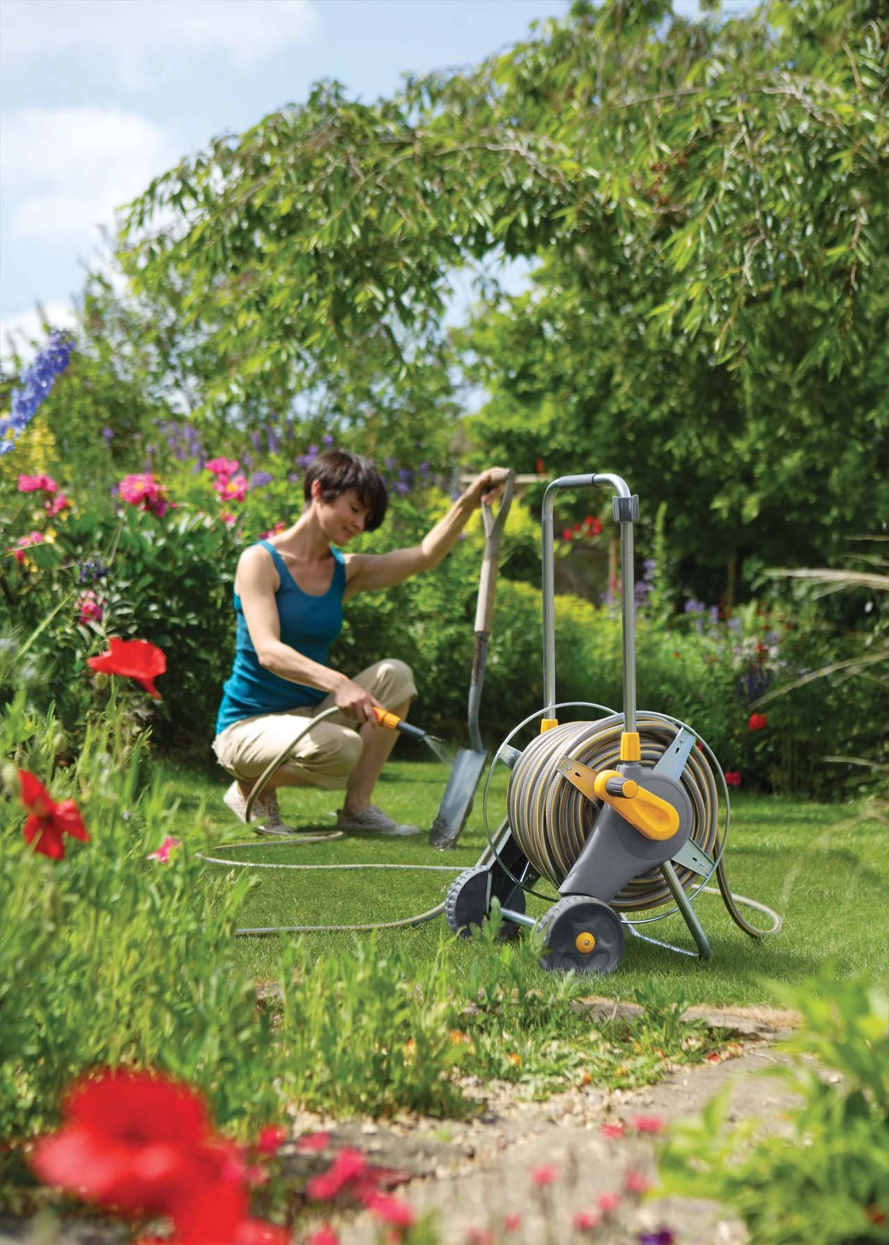 Hozelock 60m Assembled Metal Hose Cart (empty) 4 Hozelock 60m Assembled Metal Hose Cart (empty) - Image 4