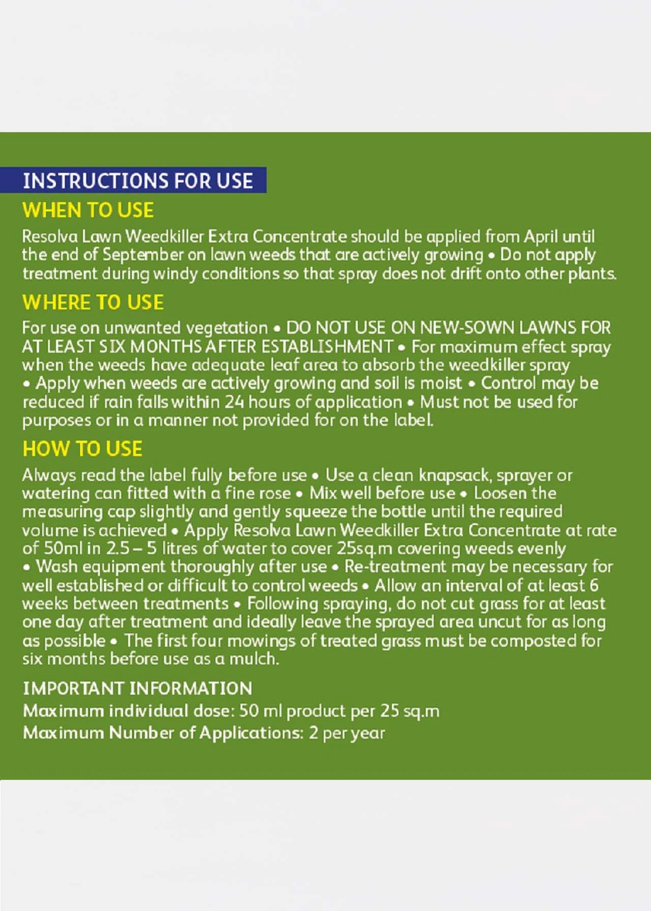 Resolva Lawn Weedkiller 500ml 2 Resolva Lawn Weedkiller 500ml - Image 2