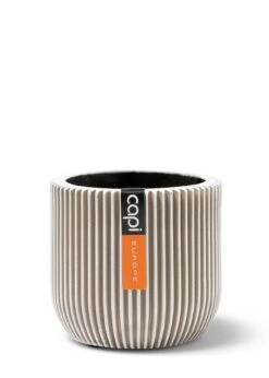 Planter Ball Groove 17x15cm Ivory