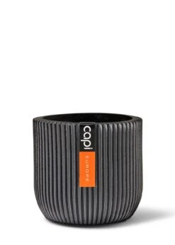 Planter Ball Groove 23x21cm Black