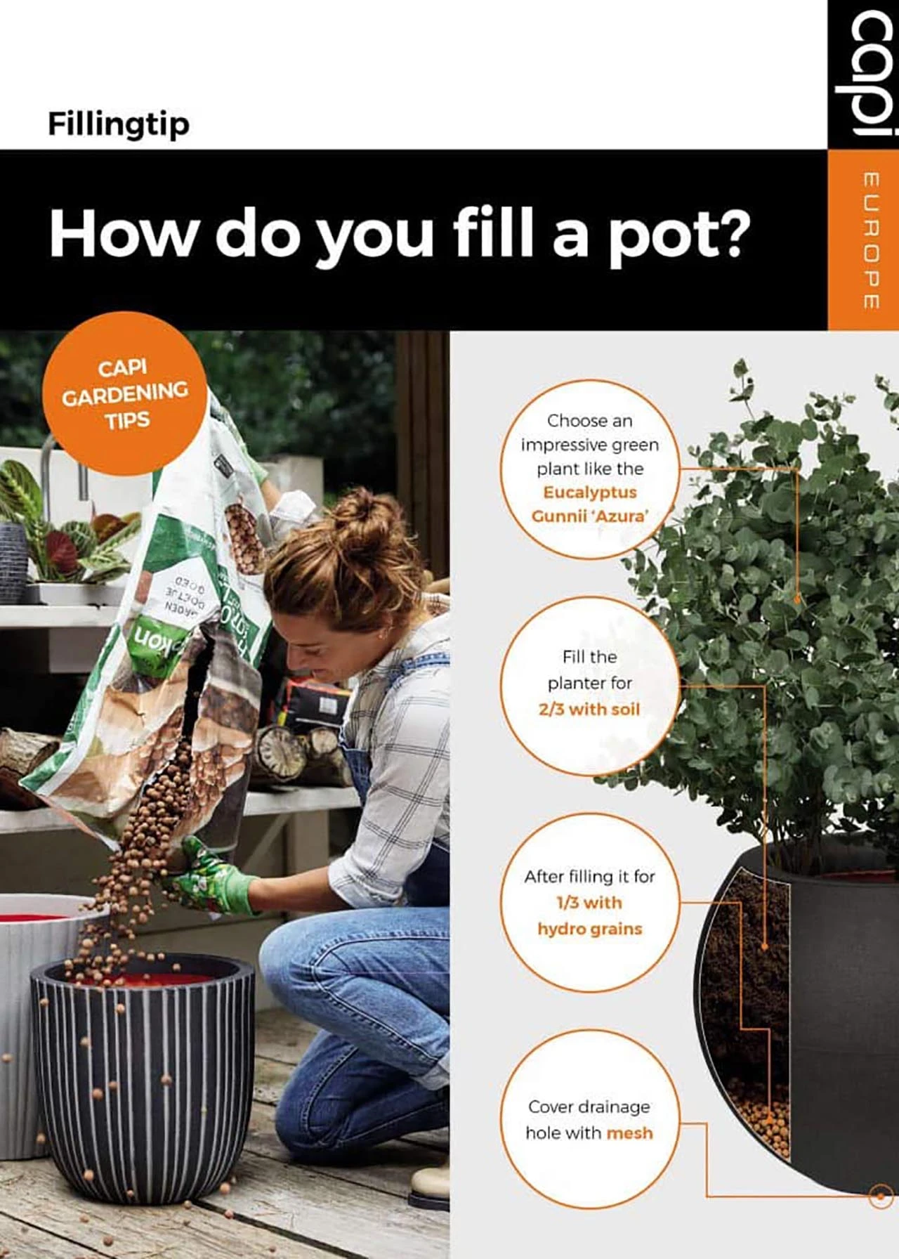 Vase Taper Round Rib Pot 42x38cm Ivory 4 Vase Taper Round Rib Pot 42x38cm Ivory - Image 4